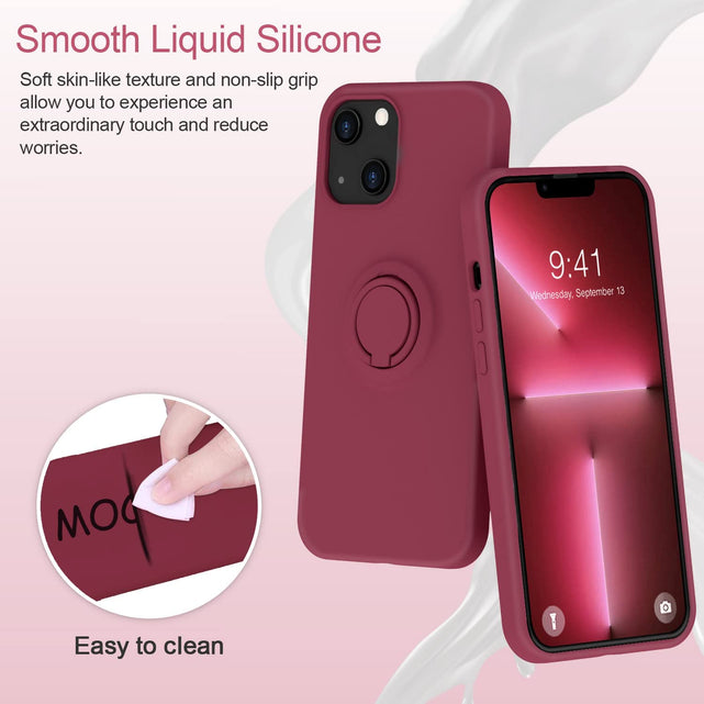 Redpepper Mocca iPhone 13 Mini custodia anello rosso vino