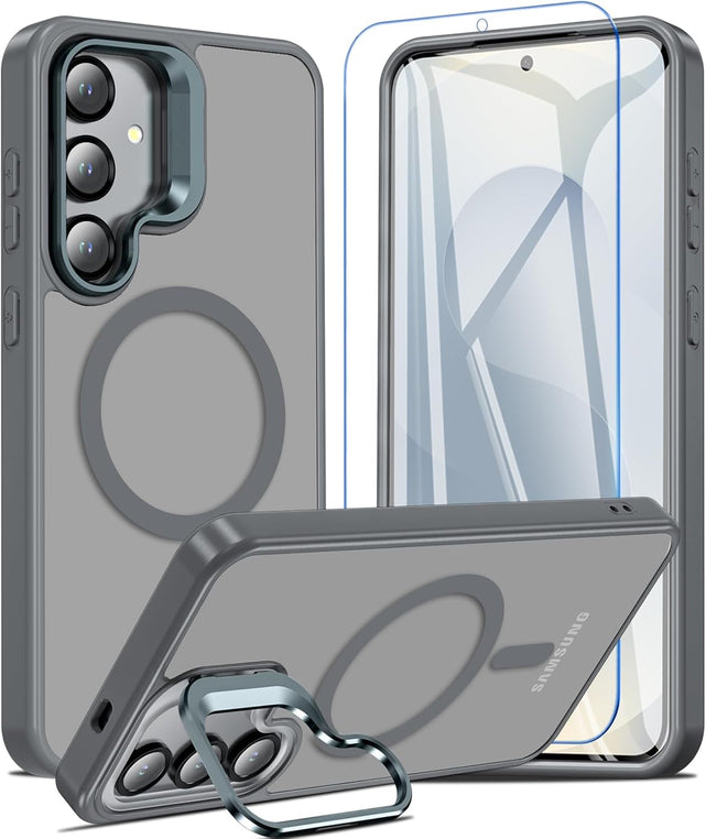 Redpepper Galaxy S25 Plus Cover Magnetica Nero Opaco con Vetro