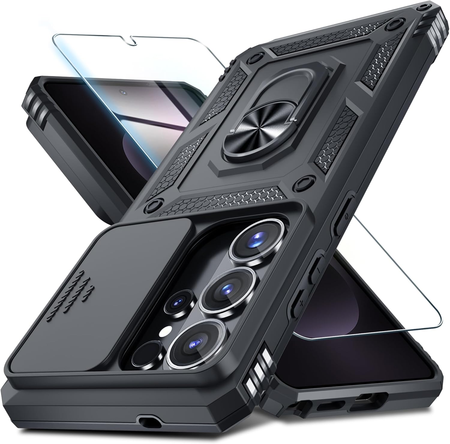 Redpepper Galaxy Cases S26 Ultra Cover anello stand copricamera nera