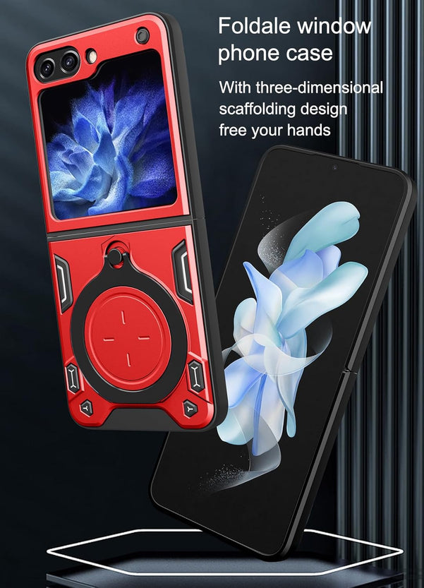 Redpepper Galaxy Cases Z Flip 6 custodia rugged magnetica nera stand