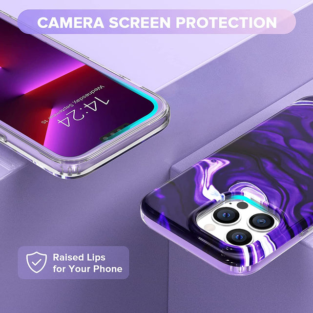 Redpepper iPhone 13 Pro Max Cover Marmo con Pellicola 6,7"