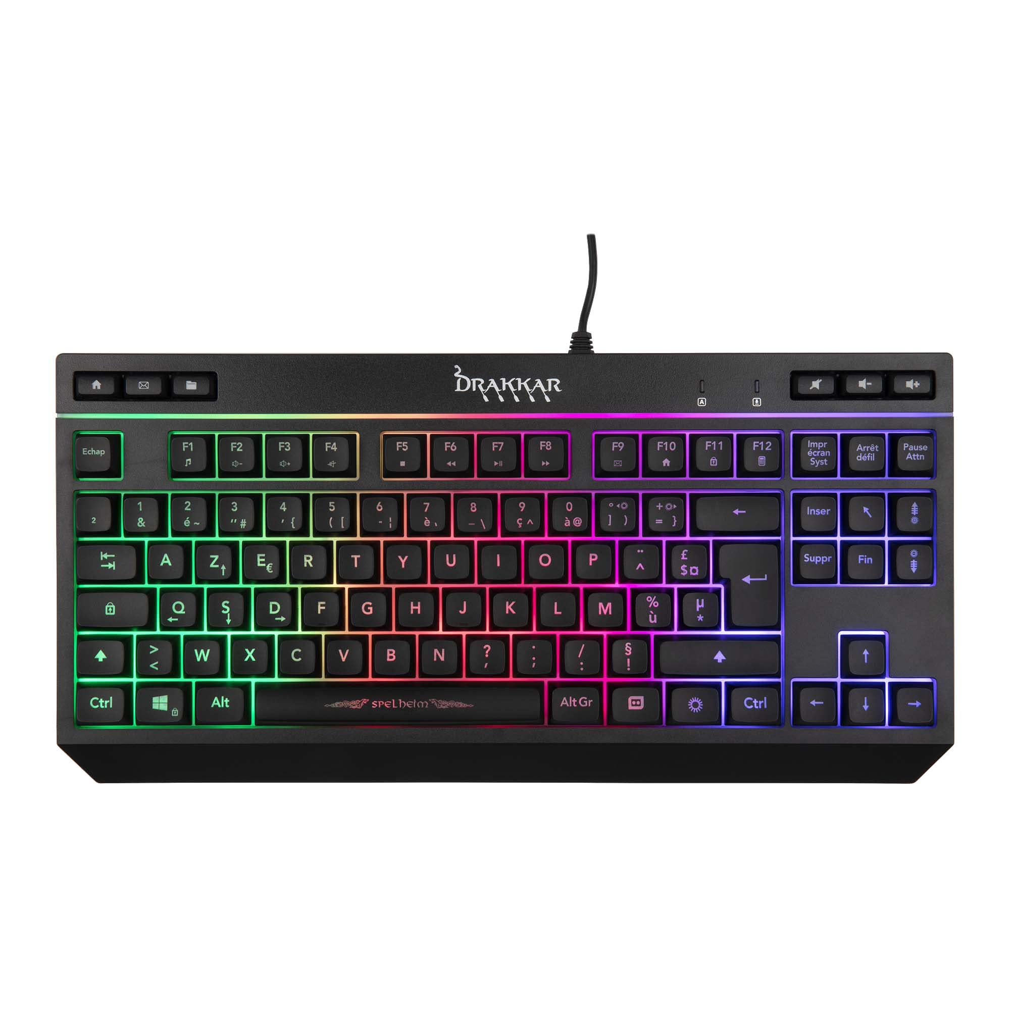 Konix Drakkar Spelheim Tastiera Gaming Membrana AZERTY cavo RGB