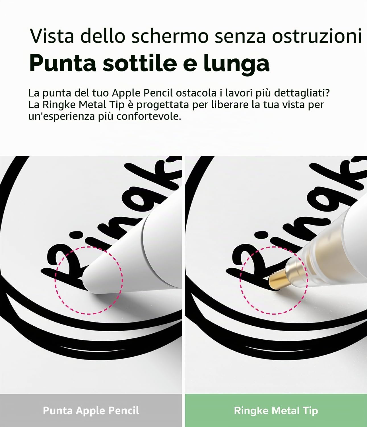 Ringke Metal Tips Punte Apple Pencil Matte Clear 3 Pezzi