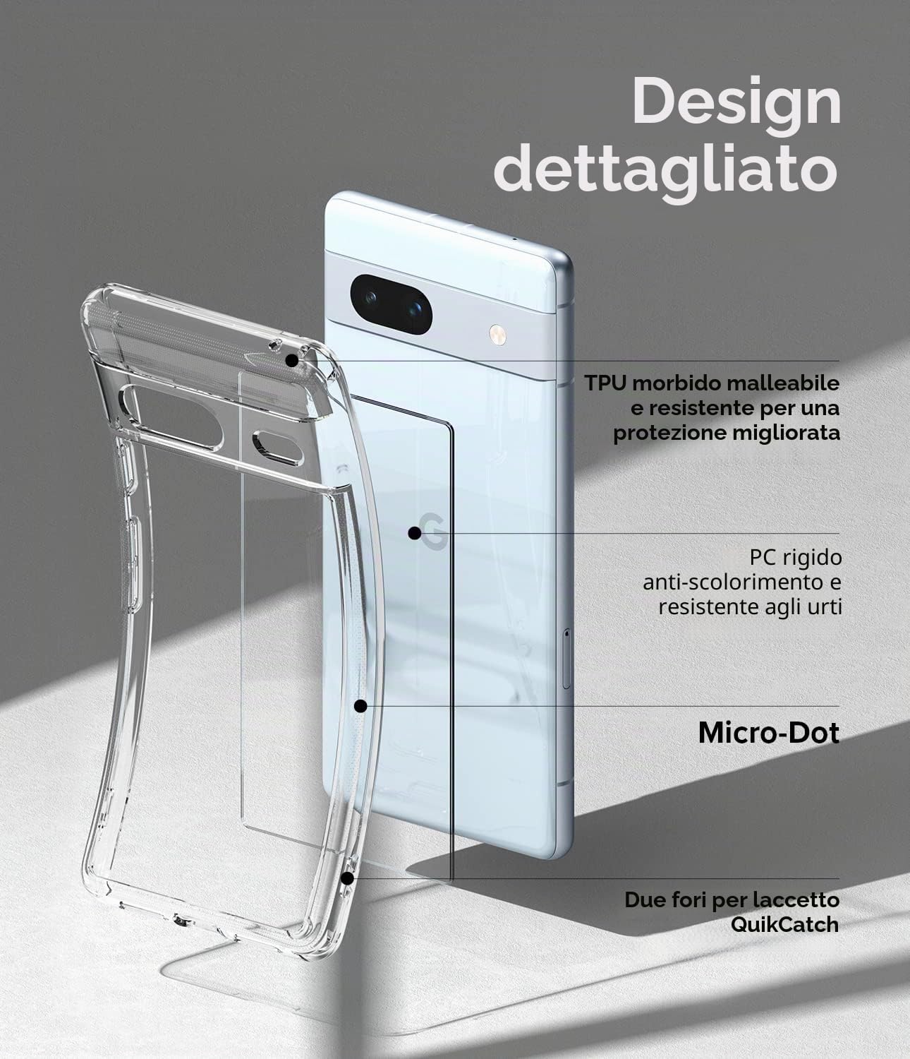 Ringke Fusion Cover Pixel 7a Clear Trasparente Antiurto