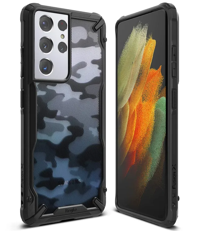 Ringke Fusion-X Galaxy S21 Ultra Cover Camo Black Mimetica