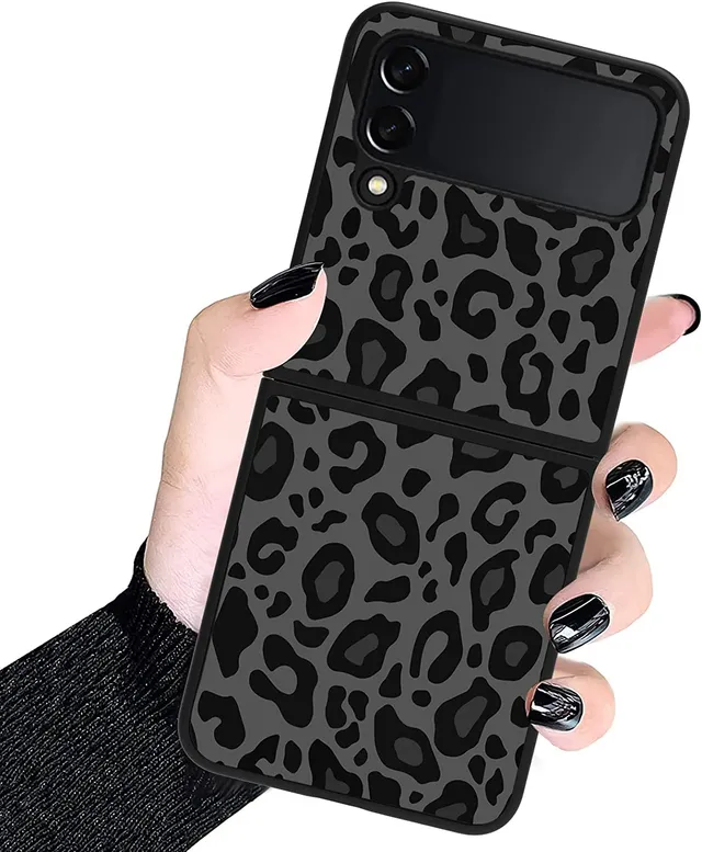 Redpepper Galaxy Z Flip 4 cover TPU leopardo nero antiurto