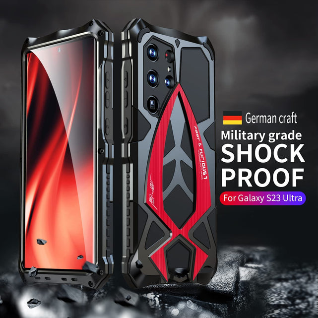 Redpepper Galaxy Cases S23 Ultra cover armor metallo nera