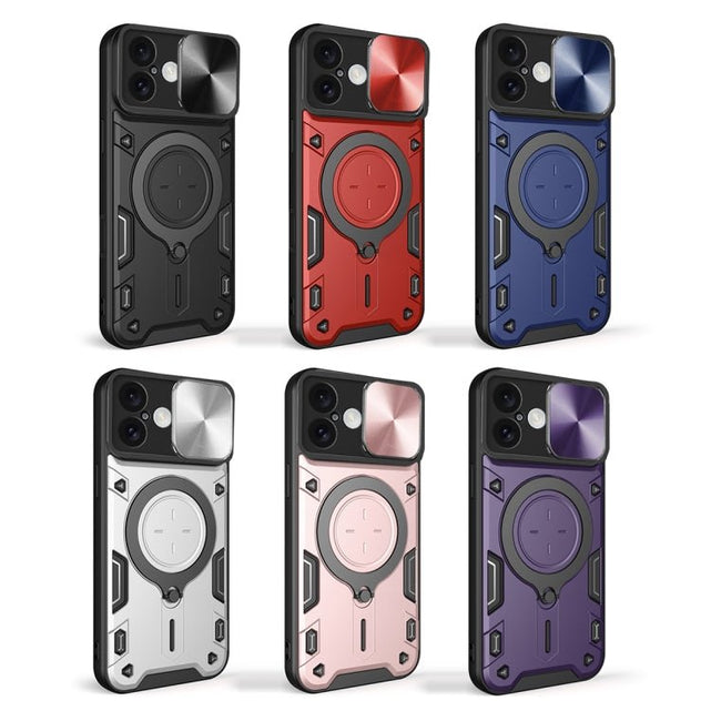Redpepper CD Texture Custodia iPhone 16 Coprilente Scorrevole Nera