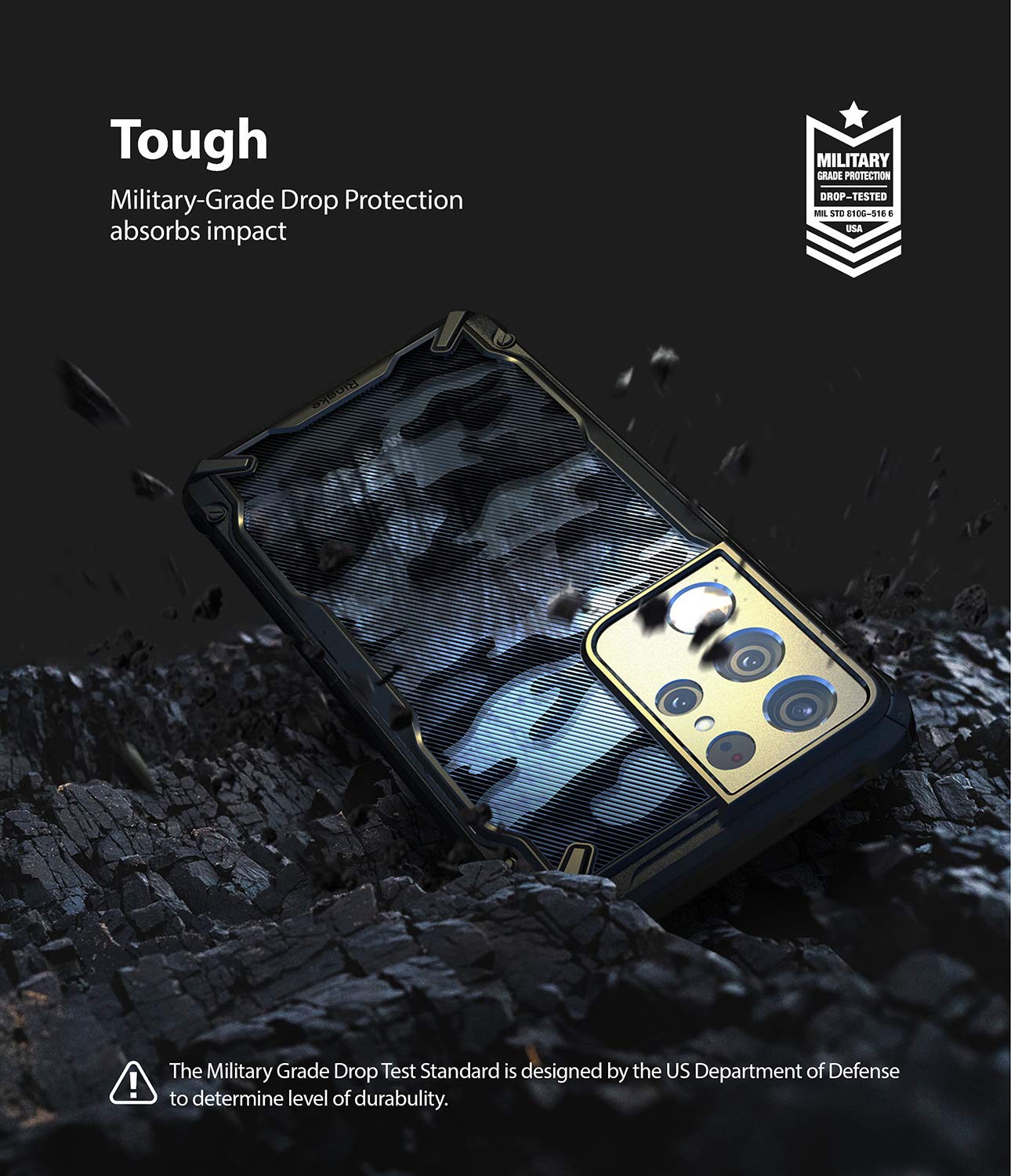 Ringke Fusion-X Galaxy S21 Ultra Cover Camo Black Mimetica