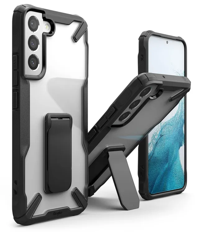 Ringke Fusion-X Cover Galaxy S22 5G con Stand Nera