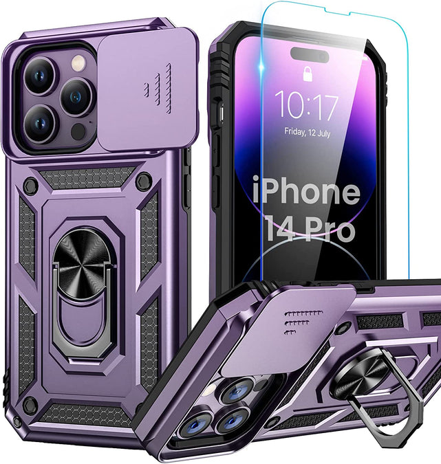 Redpepper iPhone 14 Pro Cover con Coprilente e Anello Stand