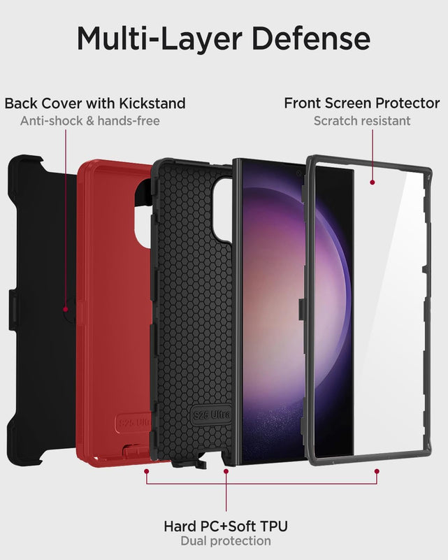 Redpepper Galaxy S25 Ultra Custodia Nera Clip Rotante 360
