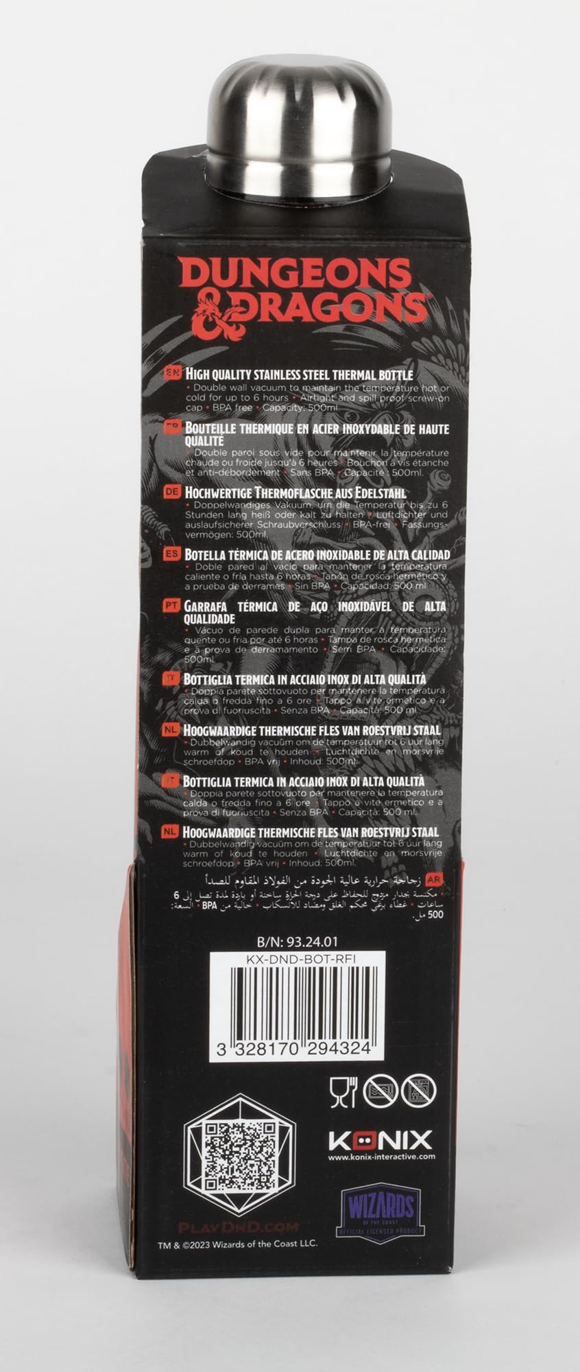 Konix Dungeons & Dragons bottiglia termica 500 ml Roll for Initiative