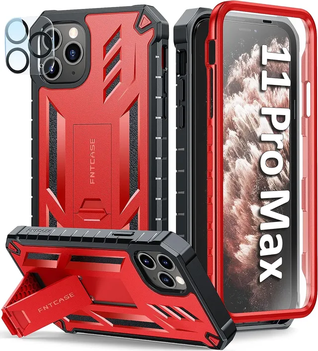 Redpepper iPhone 11 Pro Max Cover Corazzata Nera con Vetro
