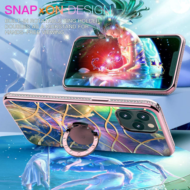 Redpepper Apple Cases iPhone 13 Pro Max cover glitter con anello