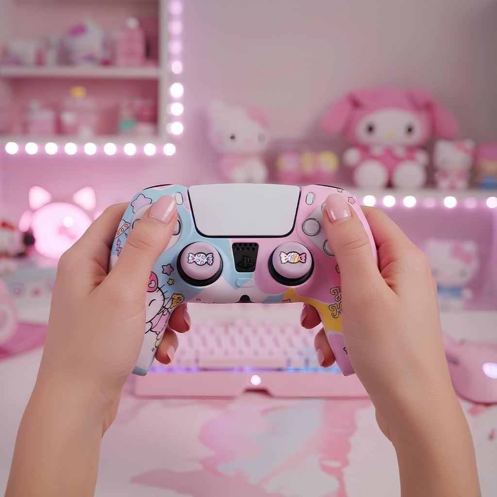 Konix Controllers cover DualSense PS5 Hello Kitty blu rosa