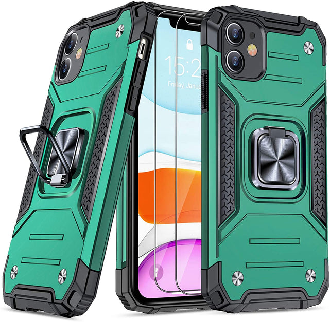 Redpepper Apple Cases Cover iPhone 11 Nero Anello Stand Militare