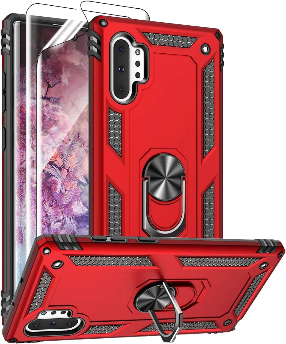 Redpepper Galaxy Cases Note 10 Plus cover nero antiurto con anello