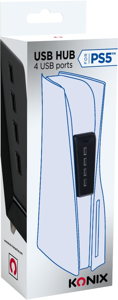 Konix Cables and chargers hub USB PS5 4 porte nero docking