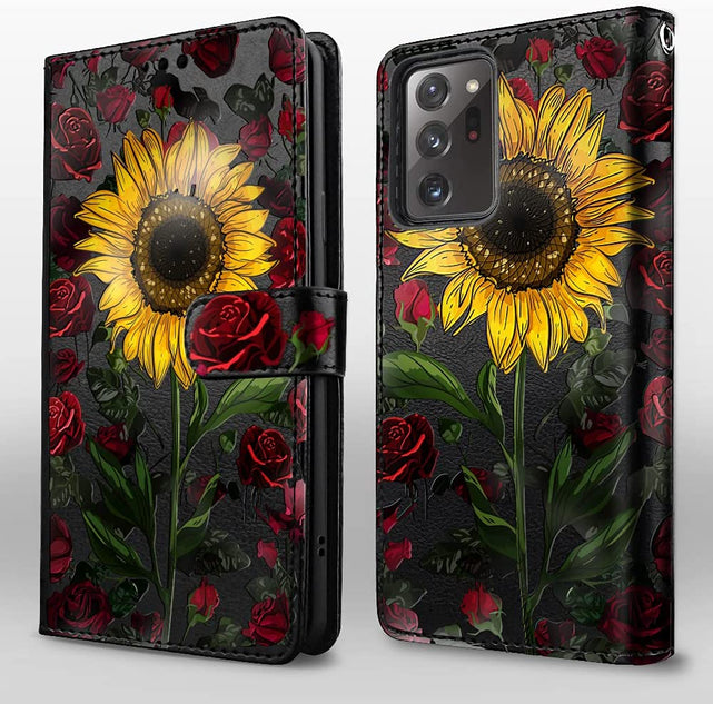 Redpepper Note 20 Ultra 5G Custodia Fiore Rosa Portafoglio