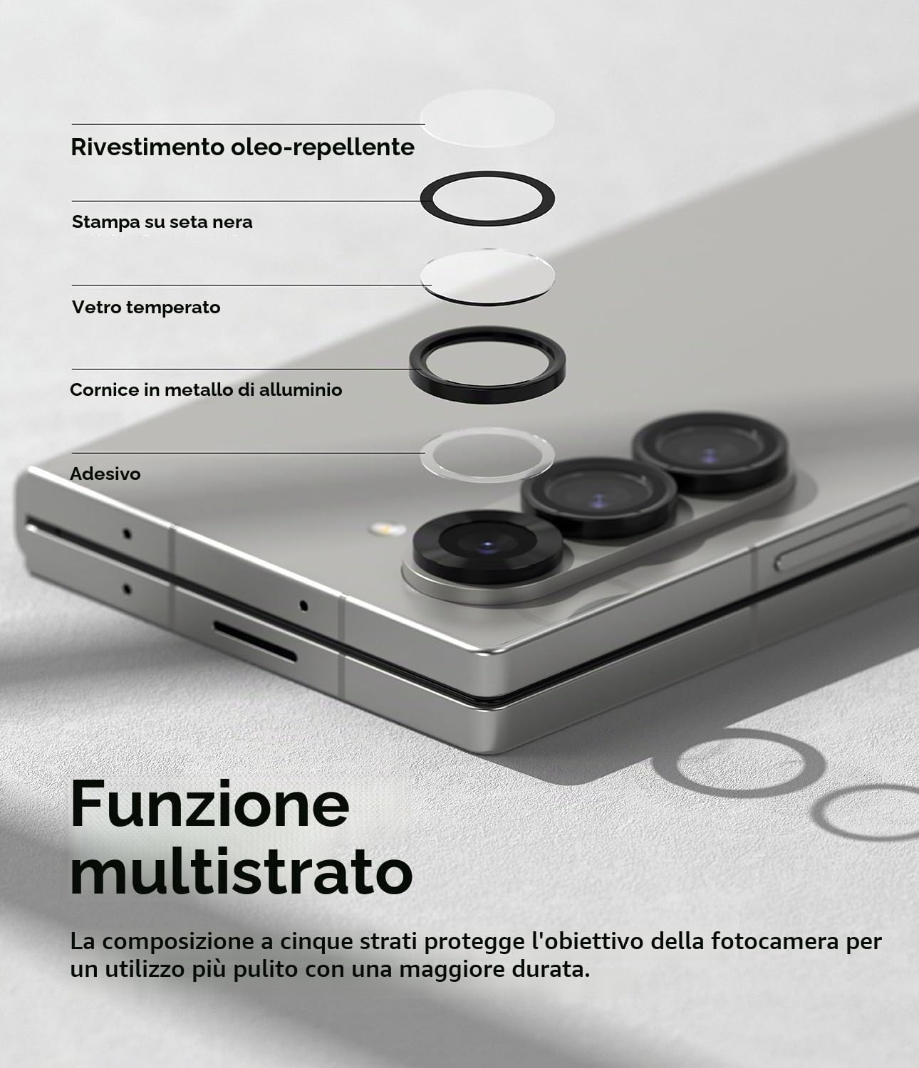 Ringke Camera Lens Frame Glass Z Fold 6 argento