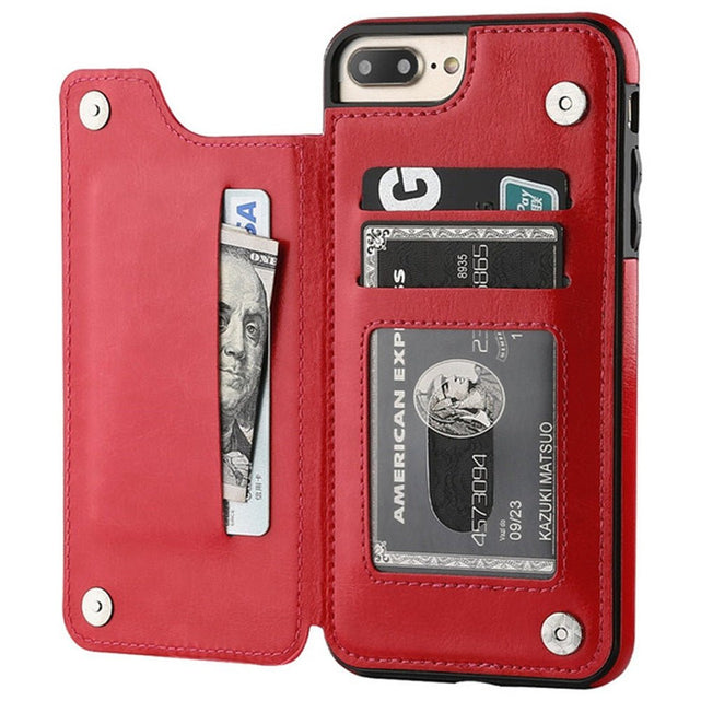 Redpepper iPhone 14 cover portafoglio pelle retro carte