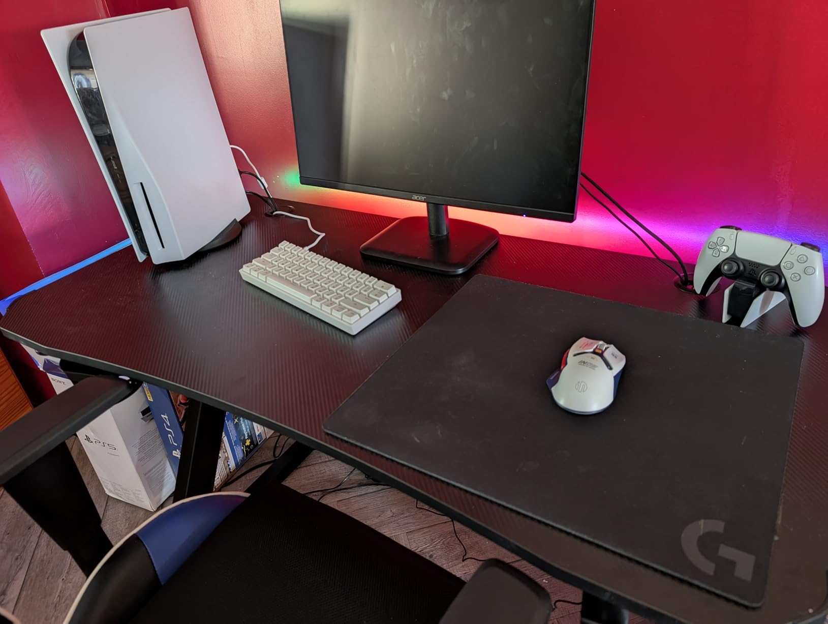 Konix Gaming desks Spectra scrivania gaming 120 cm LED nera
