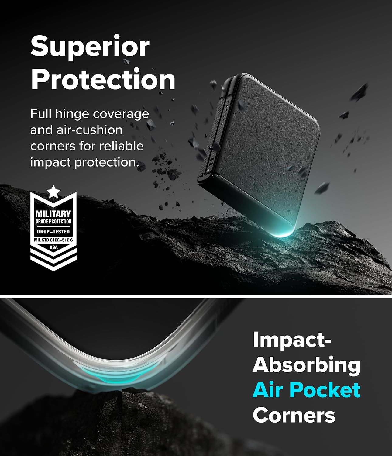 Ringke Onyx Flap cover Samsung Galaxy Z Flip 8 Black antiurto