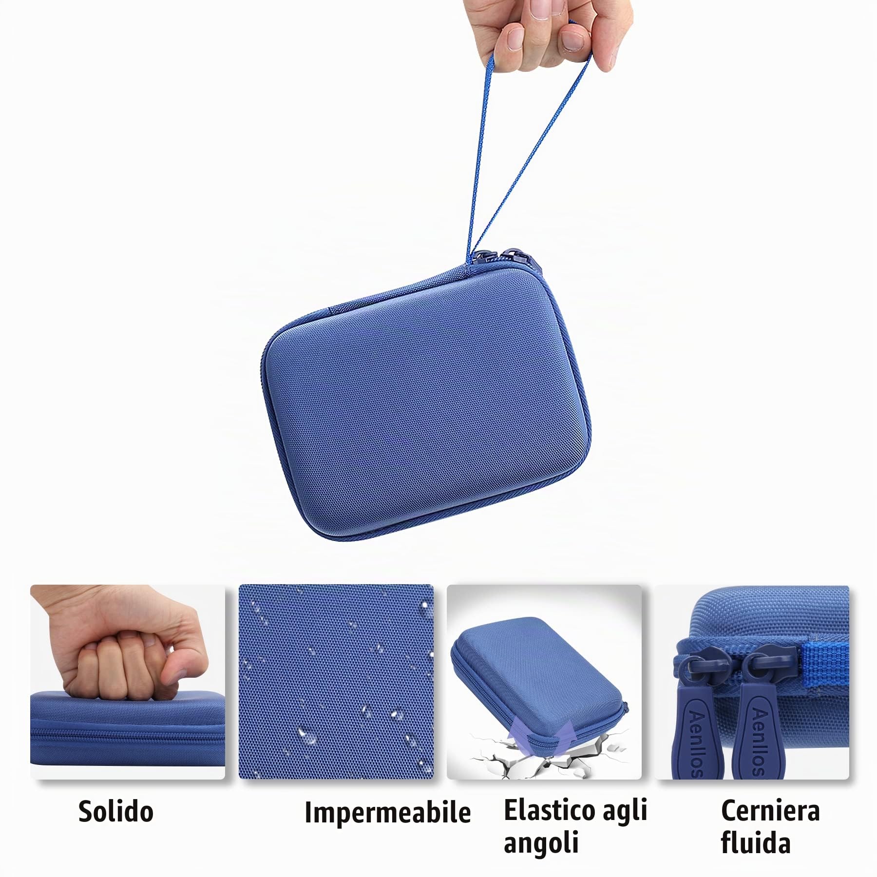 Aenllosi SSD Case Custodia Samsung T7 T9 Blu EVA Rigida