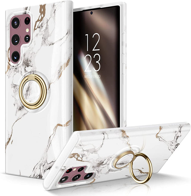 Redpepper Galaxy Cases S22 Ultra cover marmo con anello