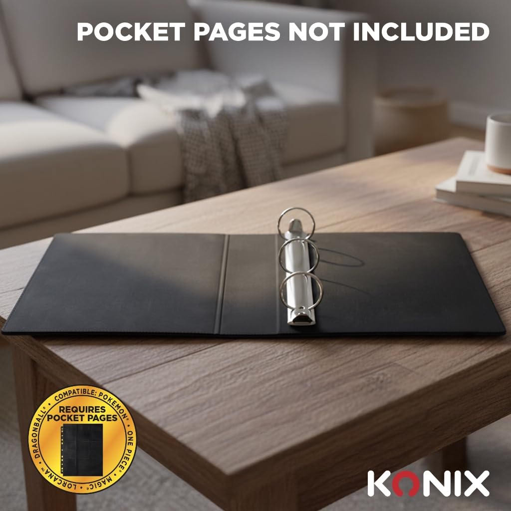 Konix Raccoglitore ad Anelli Carte 63x88 mm Nero