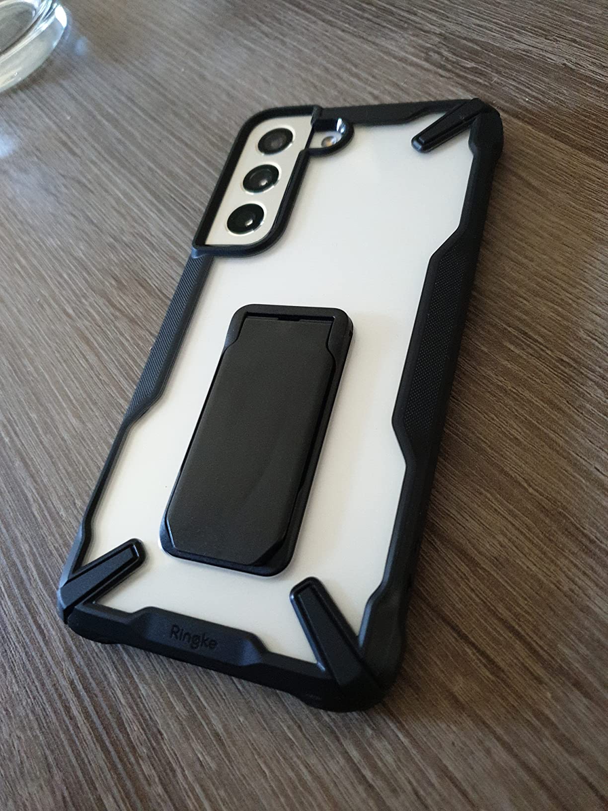 Ringke Fusion-X Cover Galaxy S22 5G con Stand Nera
