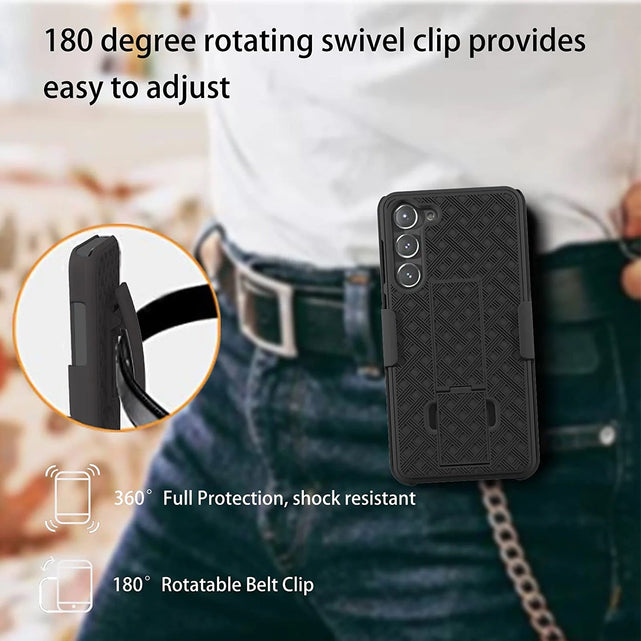 Redpepper Galaxy S23 Cover Nera Clip Cintura Stand