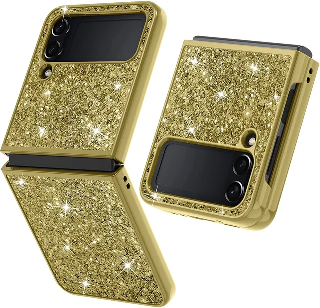 Redpepper Galaxy Z Flip 4 cover glitter blu brillantini donna