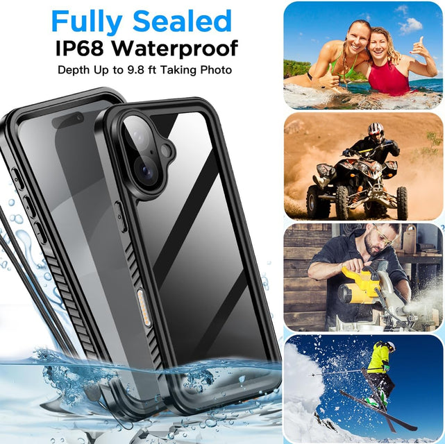 Redpepper iPhone 17 Cover Impermeabile con schermo integrato nera