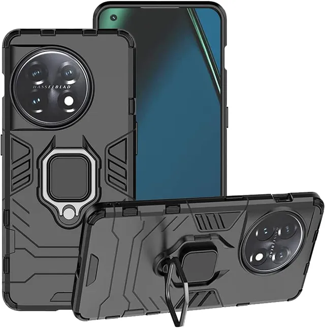 Redpepper OnePlus 11 Cover bumper nera antiurto con anello
