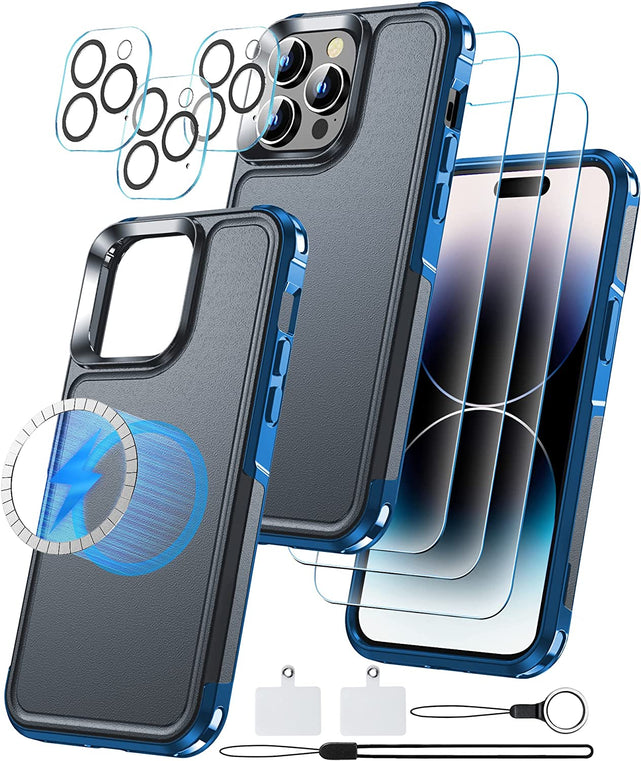 Redpepper Apple Cases 14 Pro Max cover magnetica nera vetro