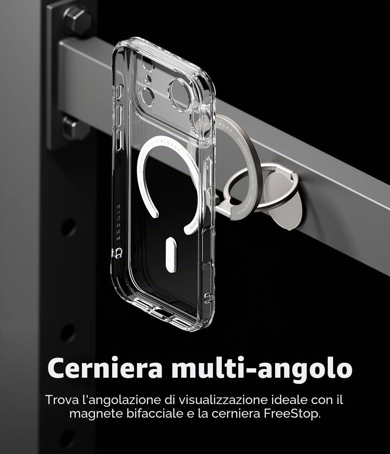 Ringke Ring Holder Magnetico Satin Silver Stand Zinco