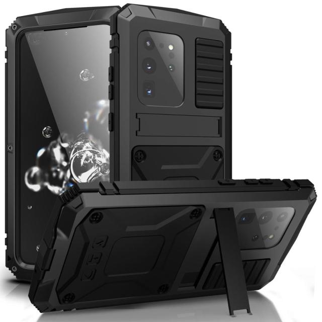 Redpepper Galaxy S21 Cover Alluminio Nero Antiurto con Supporto