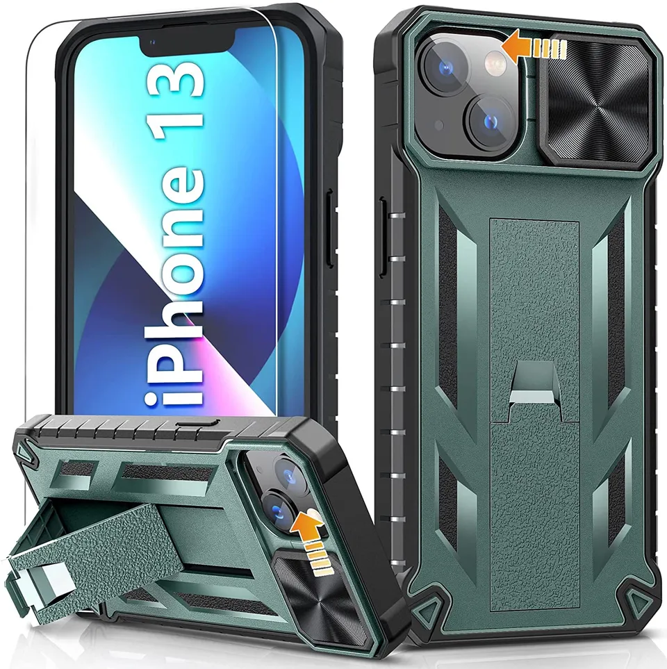 Redpepper Apple Cases Cover iPhone 13 6.1 Antishock con Stand Nero