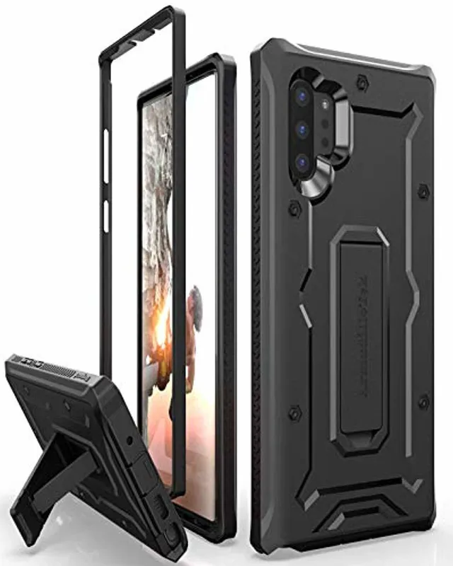 Redpepper Note 10 Plus Cover nera kickstand rugged