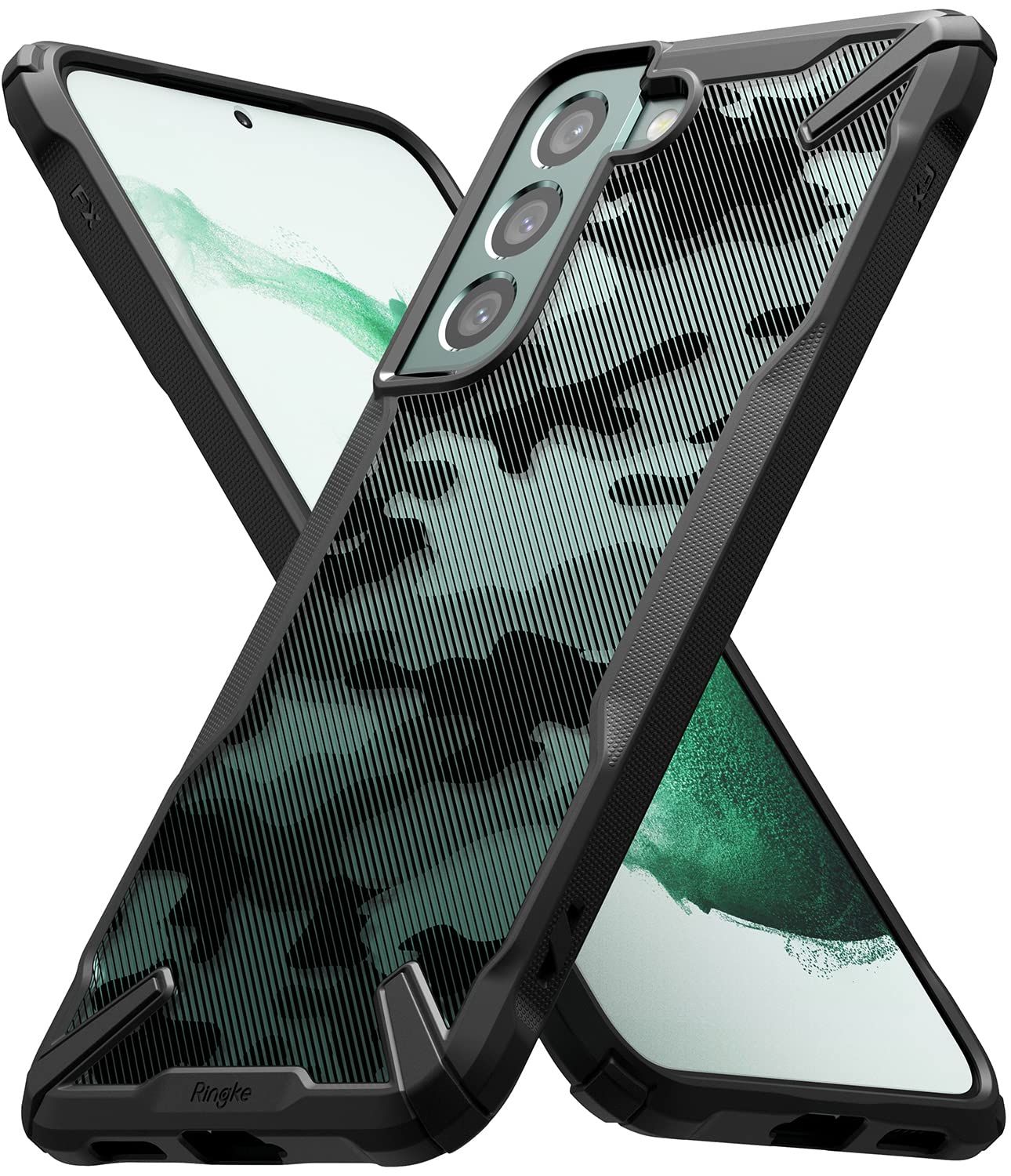 Ringke Fusion X Cover S22 Plus 5G Camo Black Mimetica