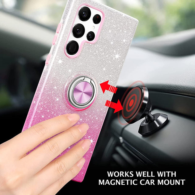 Redpepper Galaxy S22 Ultra Cover glitter con anello 6.8"