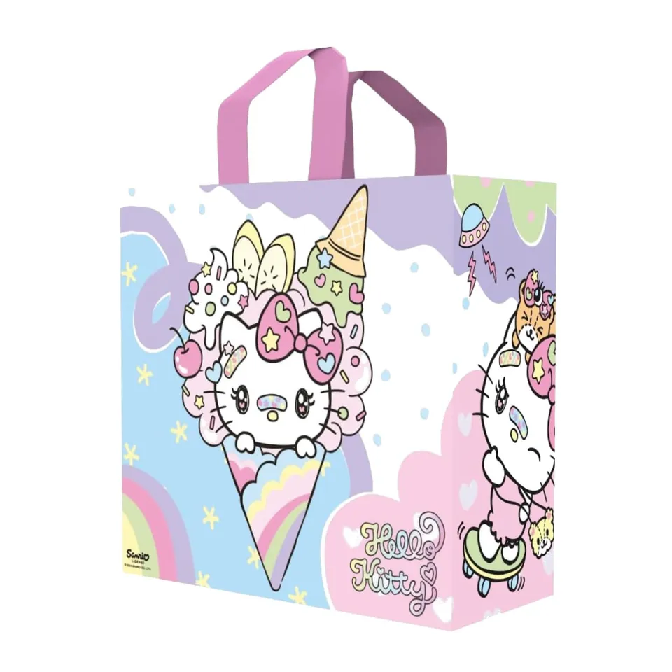 Konix Hello Kitty borsa spesa 40x45x20 bianca gelato
