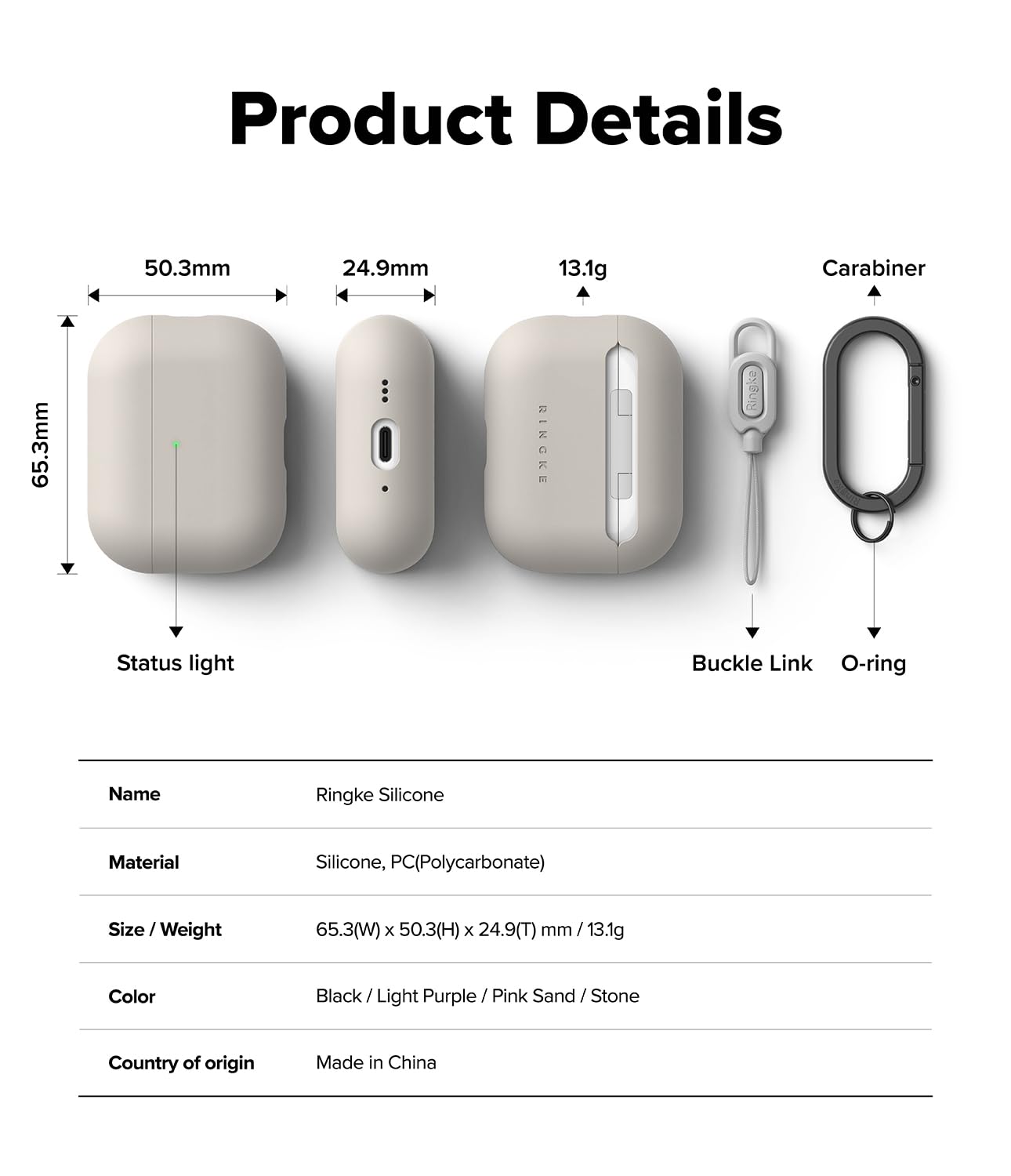 Ringke Ear Phone Case AirPods Pro 3 cover silicone Stone antigraffio