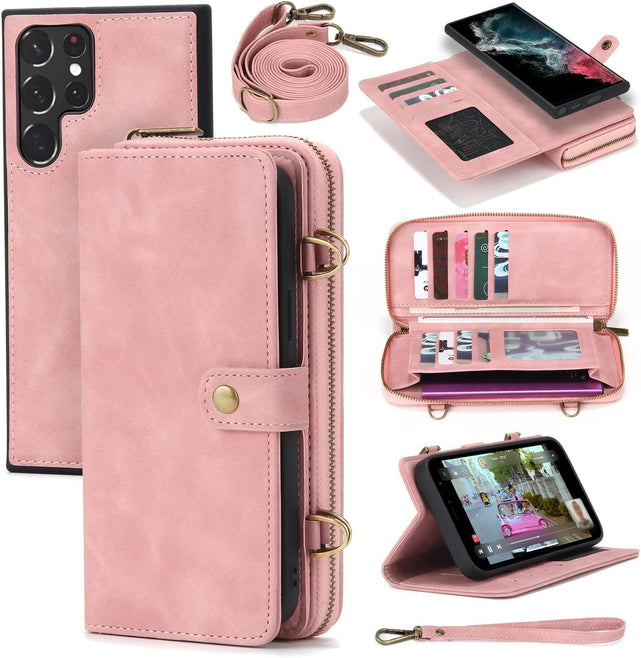 Redpepper S23 Plus Wallet pelle 12 carte tracolla staccabile