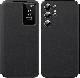 Redpepper Galaxy Cases S26 Ultra cover flip S-View pelle nera