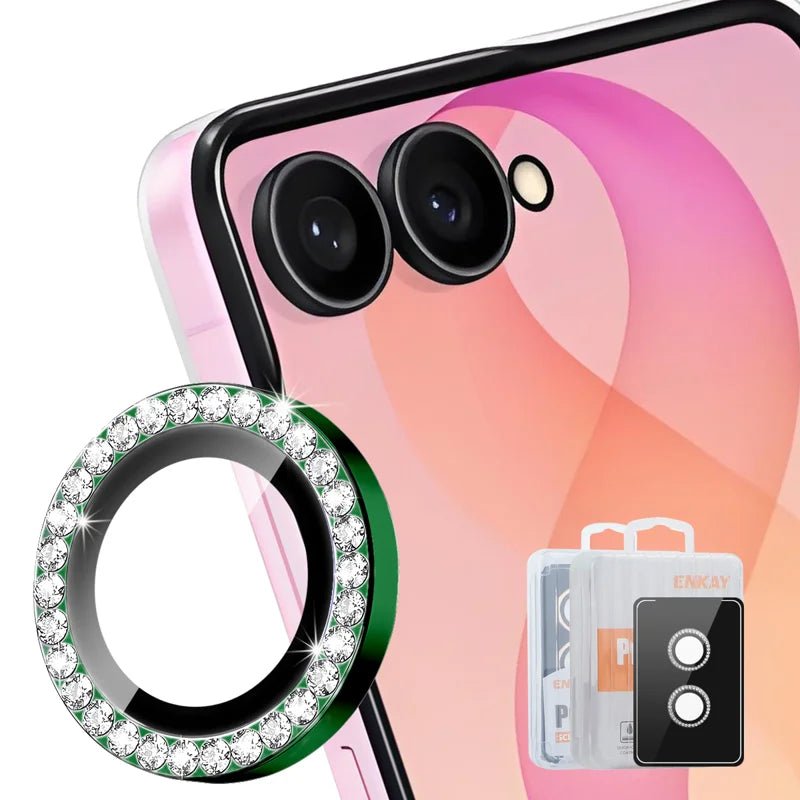 Redpepper Protezione Fotocamera Z Flip 8 Vetro Verde Scuro Strass