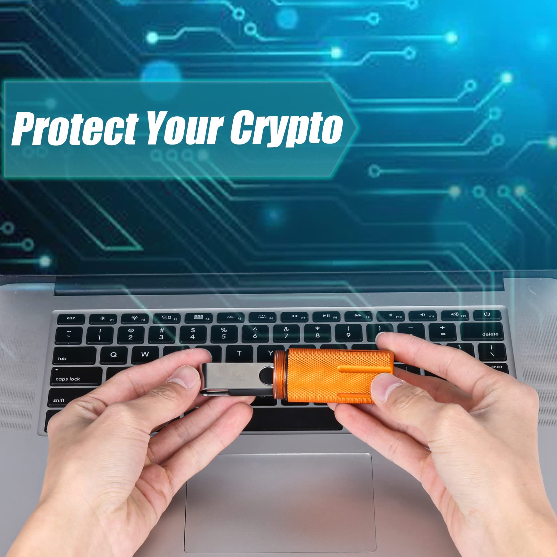 Aenllosi SSD Case custodia alluminio Ledger Nano S arancione antiurto