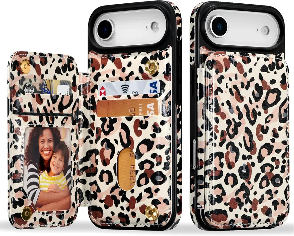 Redpepper 17 Air cover leopardata pelle 4 carte con stand